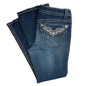 Paisley Sky Embroidered Pockets Jeans Women’s Size 12 Bootcut Western Bling